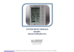 Mode d’emploi La Crosse WS-1600 Station météo