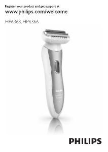 Manual de uso Philips HP6368 Double Contour Ladyshave Sensitive Afeitadora