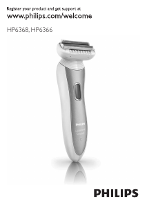 Vadovas Philips HP6366 Double Contour Ladyshave Sensitive Skutimosi mašinėlė