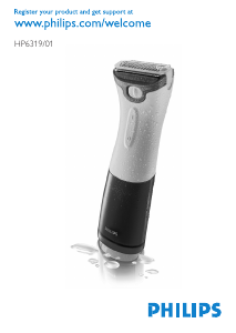 Manual Philips HP6319 Ladyshave Body Contour Shaver