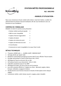 Mode d’emploi Inovalley SM51PRO Station météo