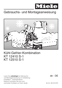 Bedienungsanleitung Miele KT 12410 S-1 Kühl-gefrierkombination