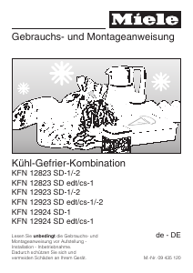 Bedienungsanleitung Miele KFN 12923 SD-2 Kühl-gefrierkombination