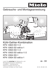 Bedienungsanleitung Miele KFN 12923 SD Kühl-gefrierkombination