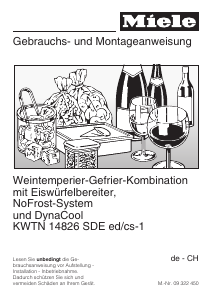 Bedienungsanleitung Miele KWTN 14826 SDE Kühl-gefrierkombination