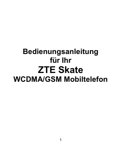 Bedienungsanleitung ZTE Skate Handy