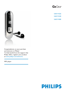 Manual Philips SA011104S GoGear Mp3 Player