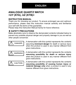 Bedienungsanleitung Orient UY07001D Sports Armbanduhr