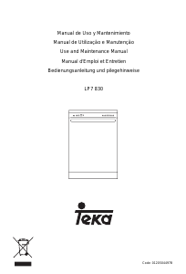 Manual Teka LP7 830 Dishwasher