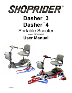 Manual Shoprider Dasher 3 Mobility Scooter