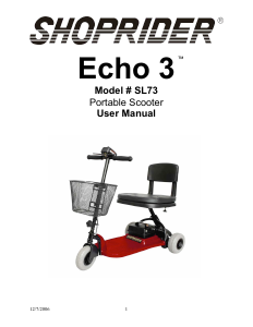 Handleiding Shoprider Echo 3 Scootmobiel