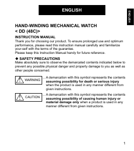 Manuale Orient DD00002W Classic Orologio da polso