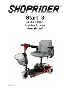 Manual Shoprider Start 3 Mobility Scooter