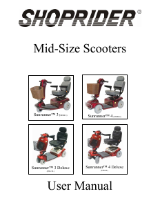 Manual Shoprider Sunrunner 4 Deluxe Mobility Scooter