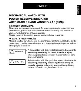 Manual de uso Orient AF05001T Contemporary Reloj de pulsera