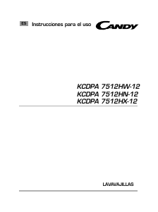 Manual de uso Candy KCDPA 7512HN - 12 Lavavajillas