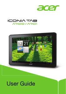 Manual Acer Iconia Tab A700 Tablet