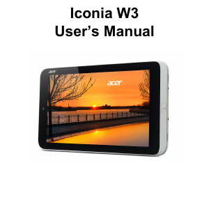 Manual Acer Iconia W3 Tablet