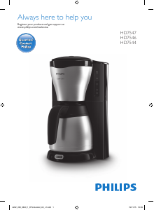 Bedienungsanleitung Philips HD7547 Cafe Gaia Kaffeemaschine