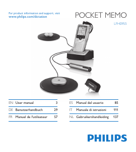 Mode d’emploi Philips LFH0955 Pocket Memo Enregistreur numérique