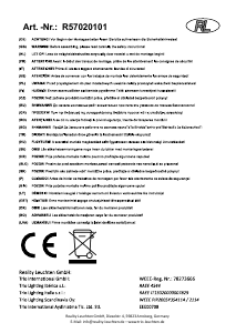 Εγχειρίδιο Reality R57020101 Bahamas Λαμπτήρας