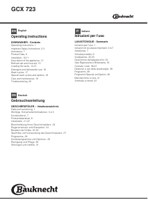 Bedienungsanleitung Bauknecht GCX 723 Geschirrspüler