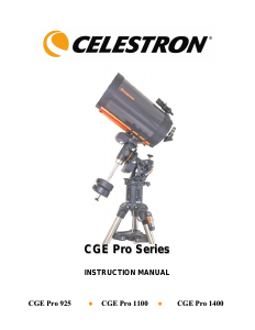Manual Celestron CGE Pro 1100 Computerized Telescope