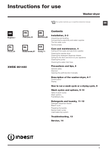 Handleiding Indesit XWDE 861480X W EU Wasdroger