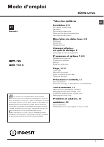 Mode d’emploi Indesit IDVA 735 (FR) Sèche-linge