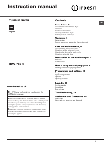 Handleiding Indesit IDVL 75 B R (UK) Wasdroger