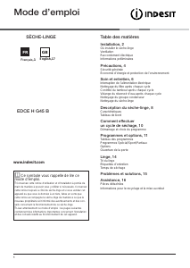 Mode d’emploi Indesit EDCE H G45 B (FR) Sèche-linge