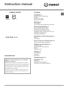 Manual Indesit IDCE 8450 BK H (UK) Dryer
