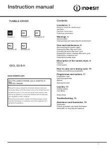 Manual Indesit IDCL G5 B H (EU) Máquina de secar roupa