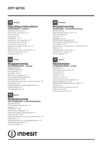 Bruksanvisning Indesit DFP 58T93 A NX SK Diskmaskin