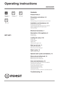 Manual Indesit DFP 58T1 NX UK EX Dishwasher