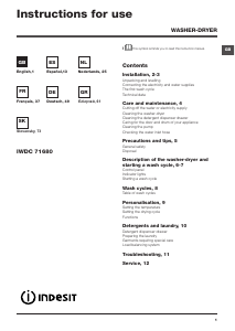 Mode d’emploi Indesit IWDC 71680 ECO (EU) Lave-linge séchant