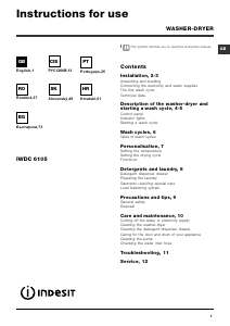 Instrukcja Indesit IWDC 6105 (EU) Pralko-suszarka