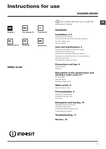 Handleiding Indesit IWDC 6145 (EU) Was-droog combinatie