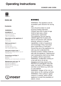 Handleiding Indesit I5VSH(K)/UK Fornuis