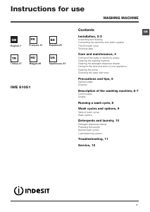 Manual de uso Indesit IWE 61051 C ECO EU Lavadora