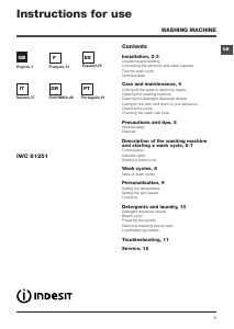 Manuale Indesit IWC 81251 B EU.M Lavatrice