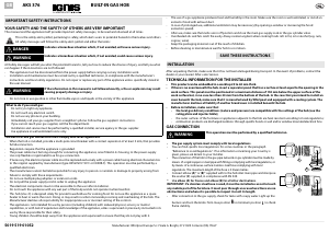 Handleiding Ignis AKS376NB Kookplaat