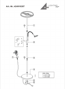 Manuale Trio 424910207 Split Lampada