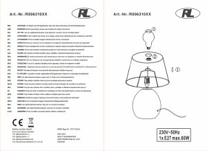 Brugsanvisning Reality R50641079 Thebes Lampe