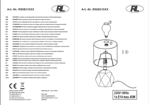 Руководство Reality R50841079 Gizeh Светильник