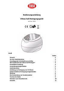 Manual Caso 1510 Ultrasonic Cleaner