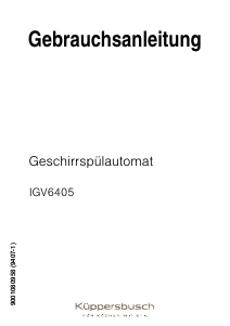 Bedienungsanleitung Küppersbusch IGV 6405.0 Geschirrspüler