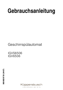 Bedienungsanleitung Küppersbusch IGVS 6506.3 Geschirrspüler