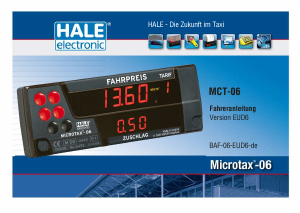 Bedienungsanleitung Hale Microtax-06 Taxameter