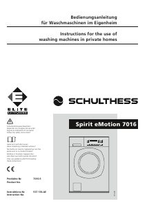 Bedienungsanleitung Schulthess Spirit eMotion 7016 Waschmaschine